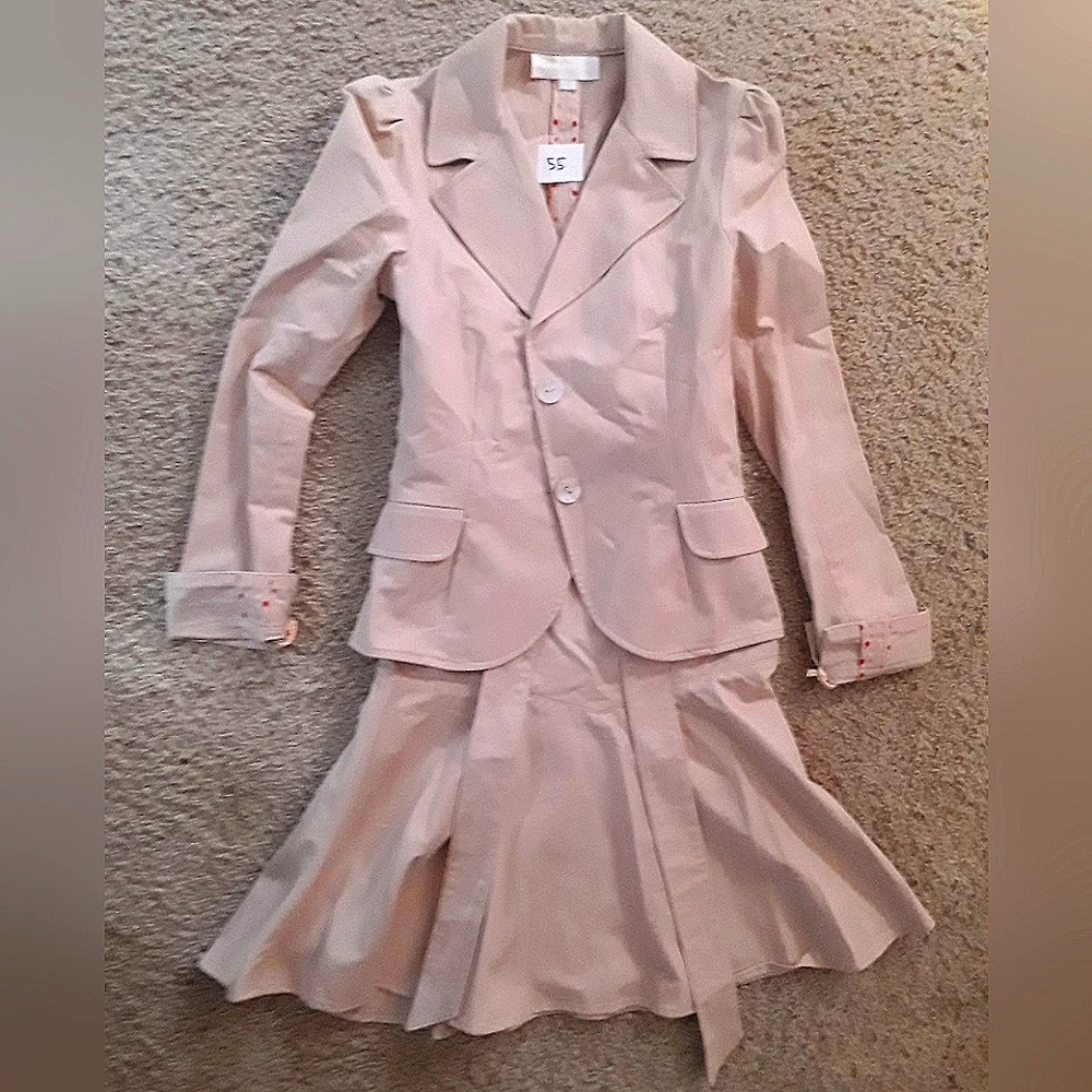 JILL STUART - *SET* - Peach/Khaki - Jacket (Small) & High Waist Skirt (Size 4)